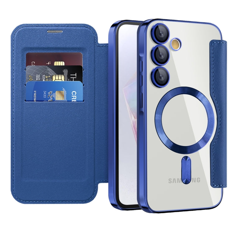 For Samsung Galaxy A35 5G Shield MagSafe RFID Anti-theft Leather Phone Case