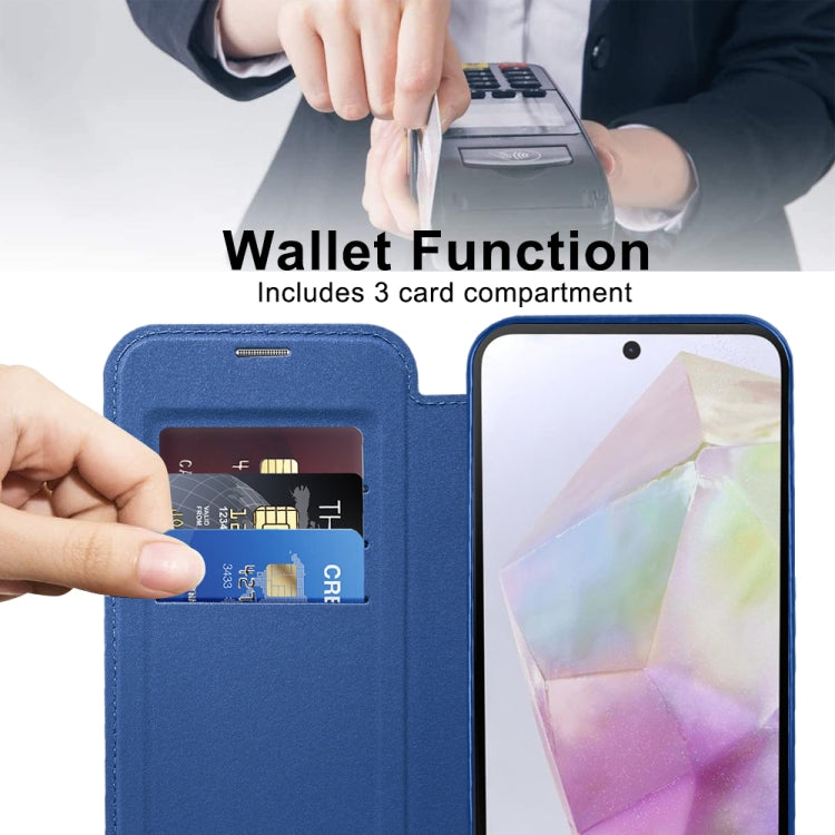 For Samsung Galaxy A35 5G Shield MagSafe RFID Anti-theft Leather Phone Case