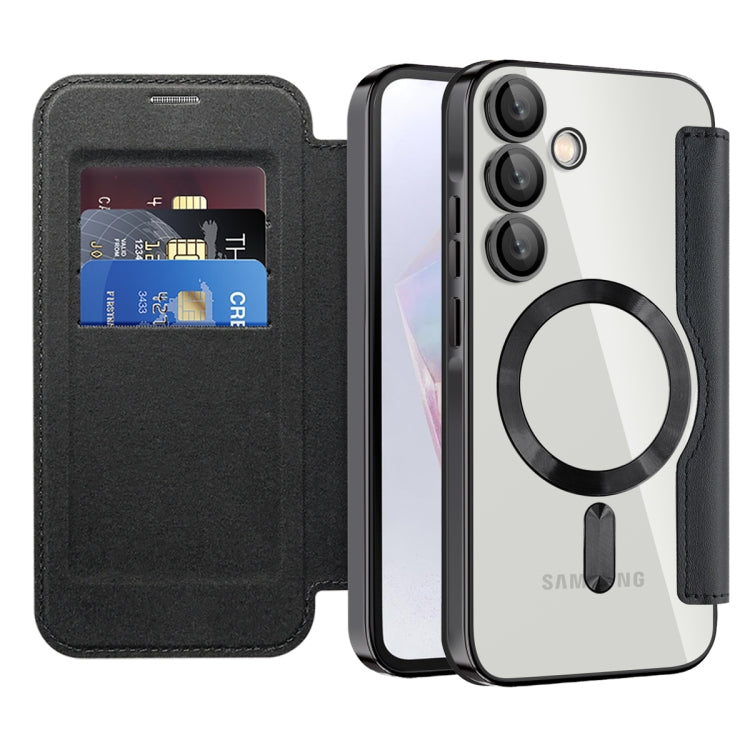 For Samsung Galaxy A35 5G Shield MagSafe RFID Anti-theft Leather Phone Case