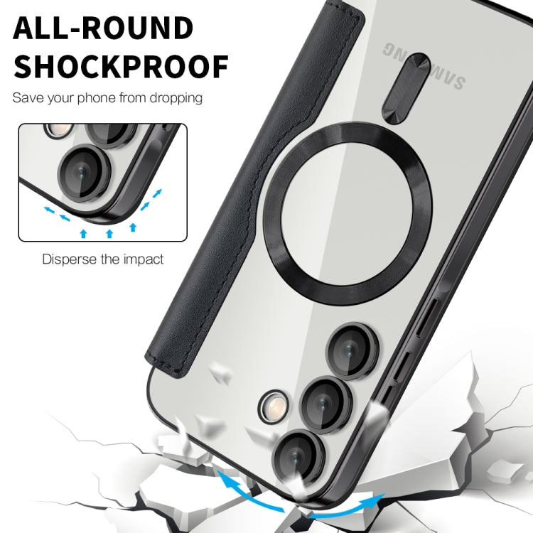 For Samsung Galaxy A35 5G Shield MagSafe RFID Anti-theft Leather Phone Case
