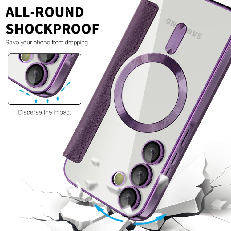 For Samsung Galaxy A35 5G Shield MagSafe RFID Anti-theft Leather Phone Case