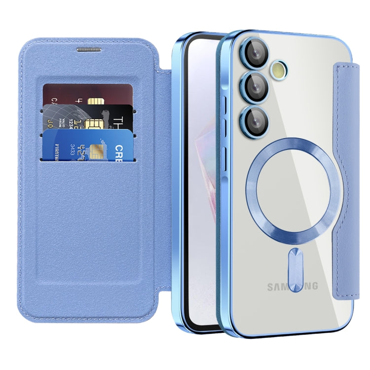 For Samsung Galaxy A35 5G Shield MagSafe RFID Anti-theft Leather Phone Case