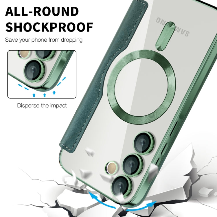 For Samsung Galaxy A35 5G Shield MagSafe RFID Anti-theft Leather Phone Case