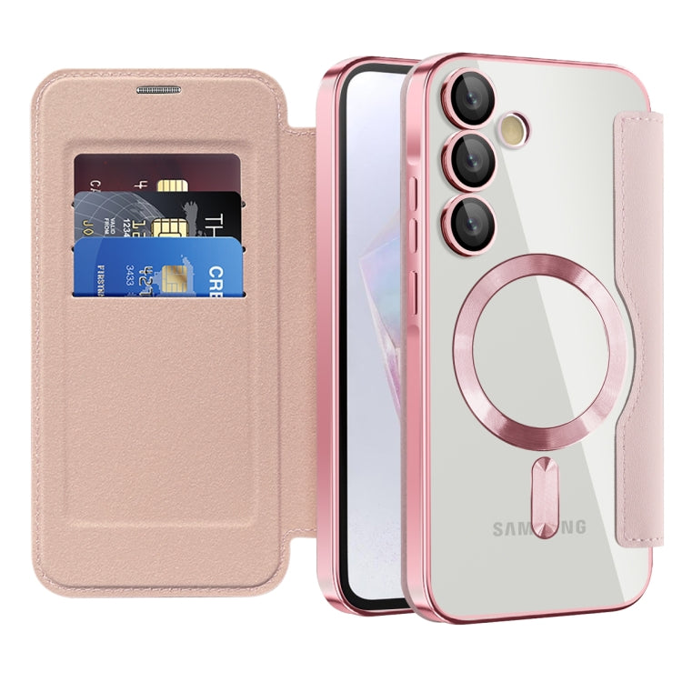 For Samsung Galaxy A35 5G Shield MagSafe RFID Anti-theft Leather Phone Case