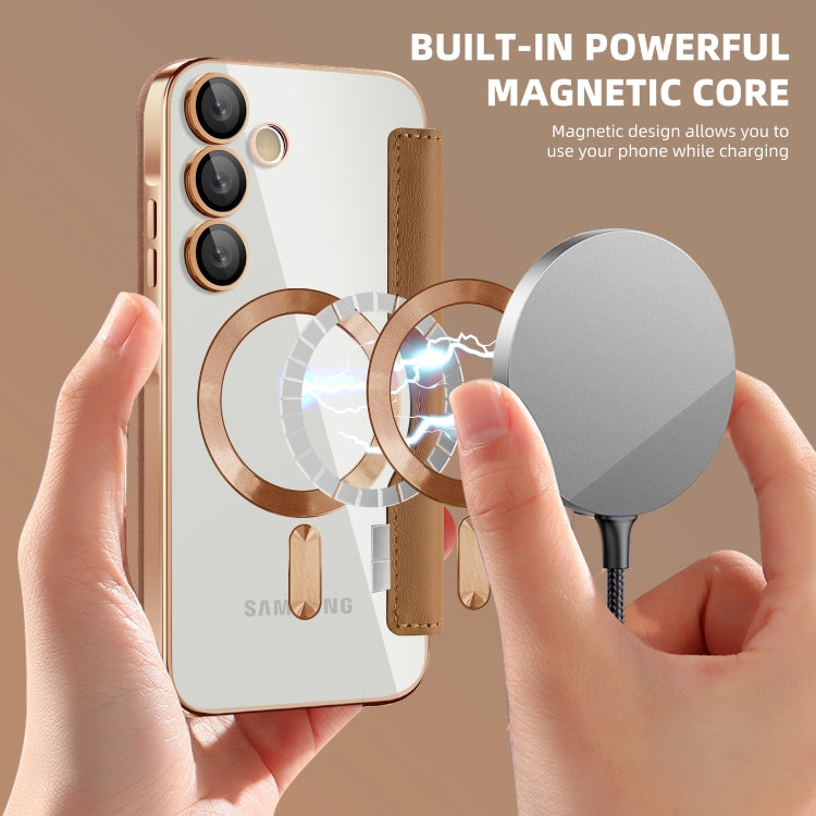 For Samsung Galaxy A35 5G Shield MagSafe RFID Anti-theft Leather Phone Case