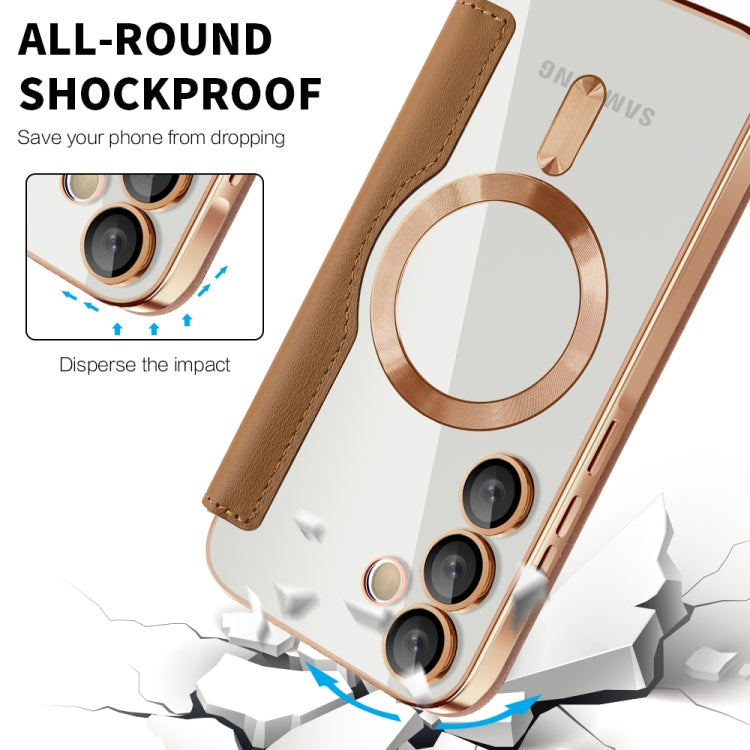 For Samsung Galaxy A35 5G Shield MagSafe RFID Anti-theft Leather Phone Case