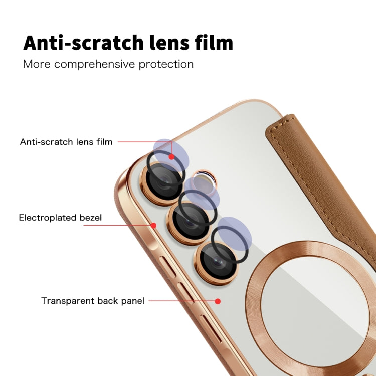 For Samsung Galaxy A35 5G Shield MagSafe RFID Anti-theft Leather Phone Case