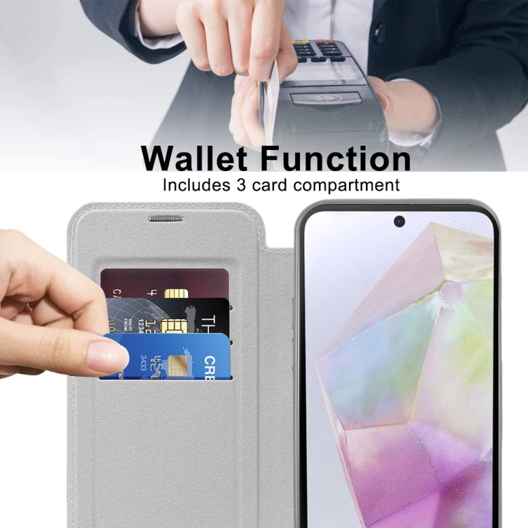 For Samsung Galaxy A35 5G Shield MagSafe RFID Anti-theft Leather Phone Case