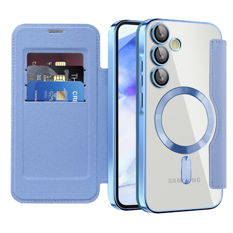 For Samsung Galaxy A55 5G Shield MagSafe RFID Anti-theft Leather Phone Case