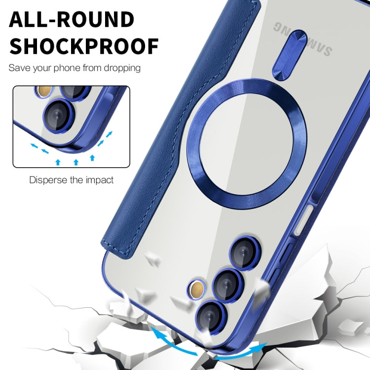For Samsung Galaxy A15 Shield MagSafe RFID Anti-theft Leather Phone Case