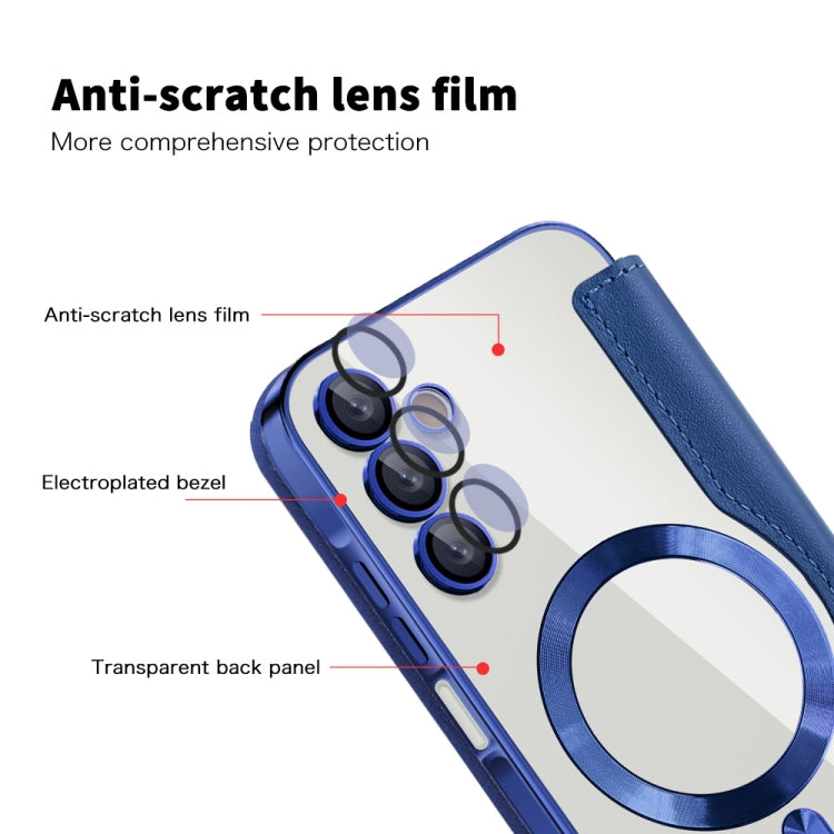 For Samsung Galaxy A15 Shield MagSafe RFID Anti-theft Leather Phone Case