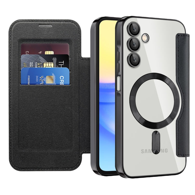 For Samsung Galaxy A15 Shield MagSafe RFID Anti-theft Leather Phone Case