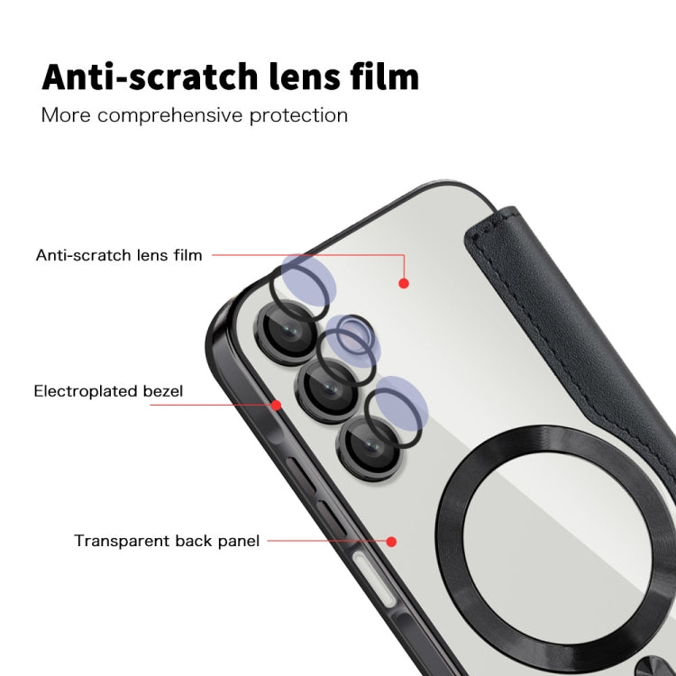 For Samsung Galaxy A15 Shield MagSafe RFID Anti-theft Leather Phone Case