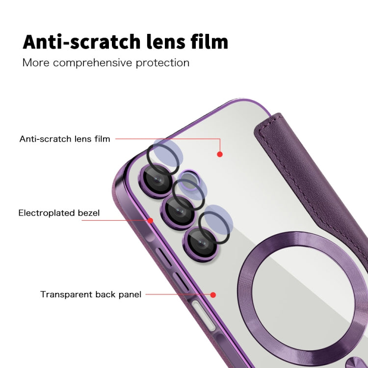 For Samsung Galaxy A15 Shield MagSafe RFID Anti-theft Leather Phone Case