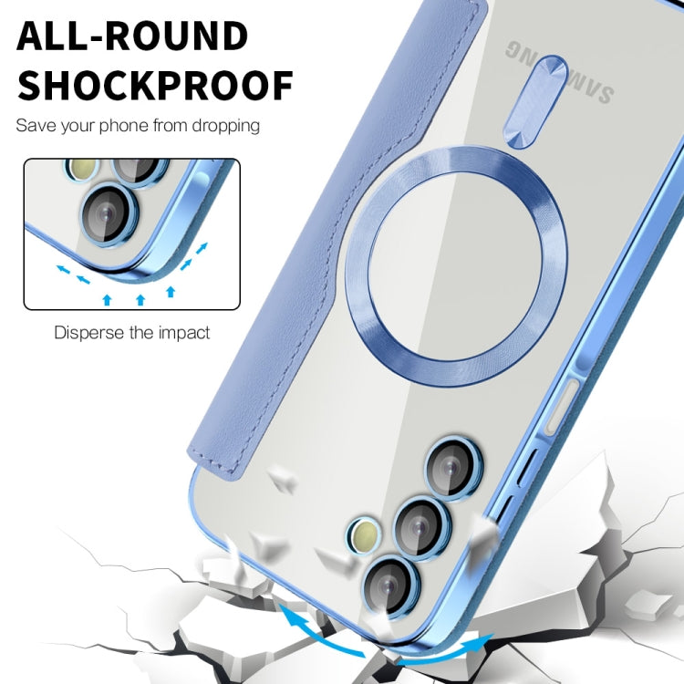 For Samsung Galaxy A15 Shield MagSafe RFID Anti-theft Leather Phone Case