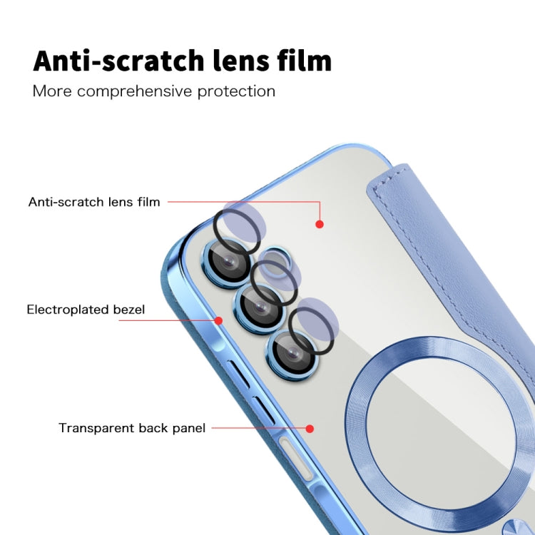 For Samsung Galaxy A15 Shield MagSafe RFID Anti-theft Leather Phone Case