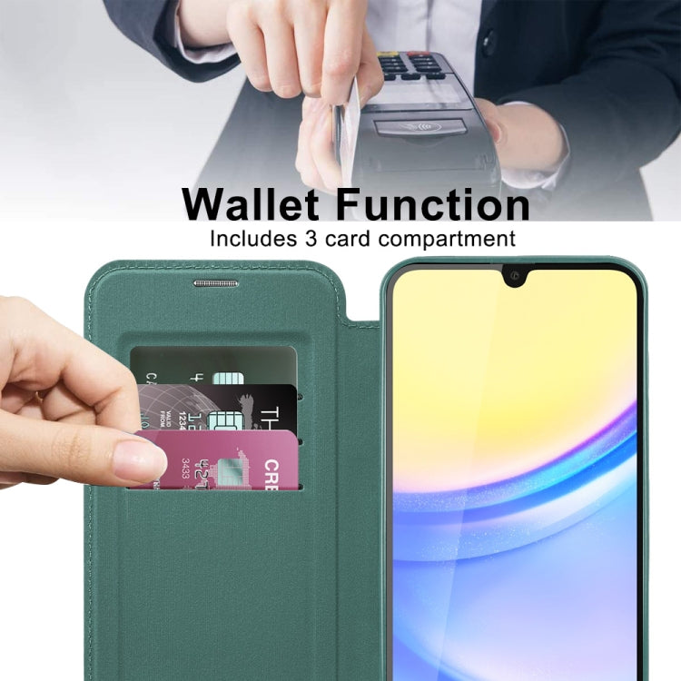 For Samsung Galaxy A15 Shield MagSafe RFID Anti-theft Leather Phone Case