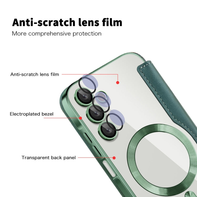 For Samsung Galaxy A15 Shield MagSafe RFID Anti-theft Leather Phone Case