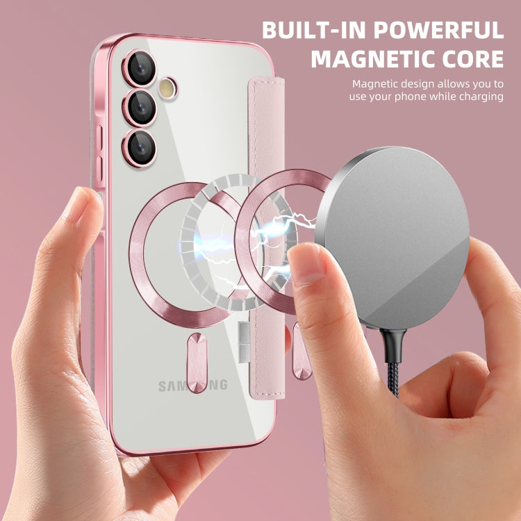 For Samsung Galaxy A15 Shield MagSafe RFID Anti-theft Leather Phone Case