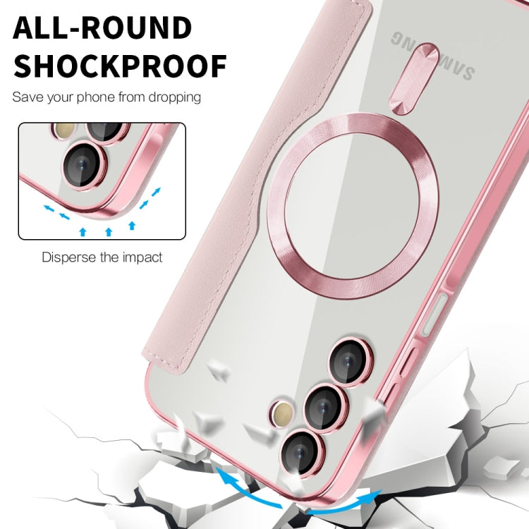 For Samsung Galaxy A15 Shield MagSafe RFID Anti-theft Leather Phone Case