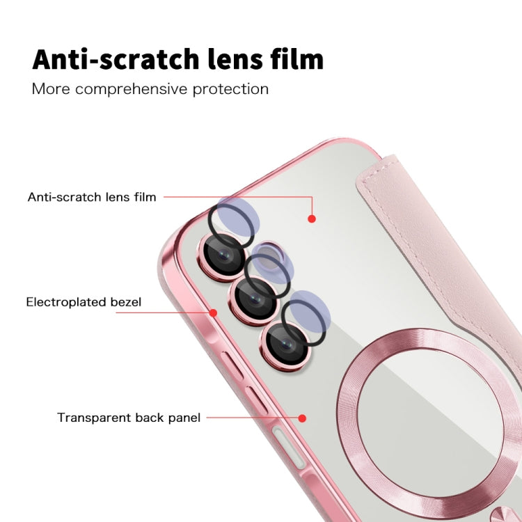 For Samsung Galaxy A15 Shield MagSafe RFID Anti-theft Leather Phone Case