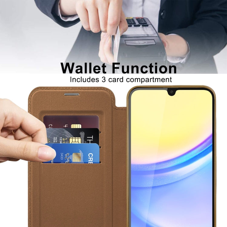 For Samsung Galaxy A15 Shield MagSafe RFID Anti-theft Leather Phone Case