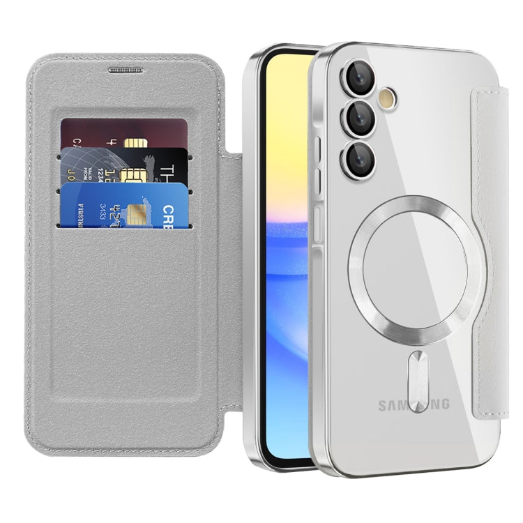 For Samsung Galaxy A15 Shield MagSafe RFID Anti-theft Leather Phone Case