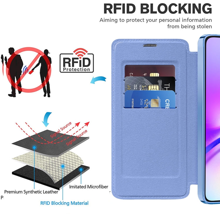 For Samsung Galaxy A05 Shield MagSafe RFID Anti-theft Leather Phone Case
