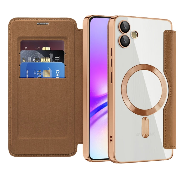 For Samsung Galaxy A05 Shield MagSafe RFID Anti-theft Leather Phone Case