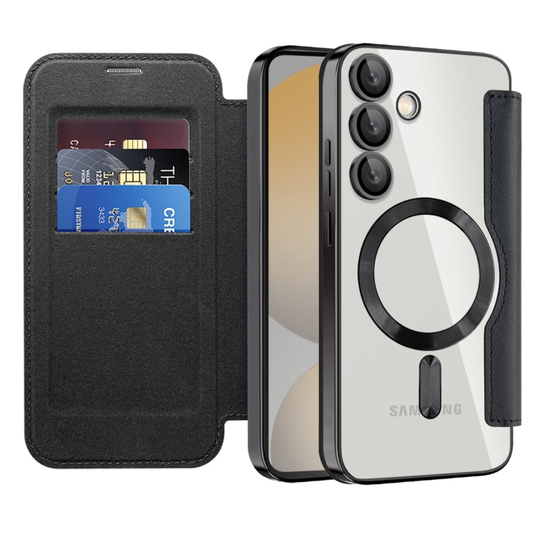 For Samsung Galaxy S24 FE 5G Shield MagSafe RFID Anti-theft Leather Phone Case