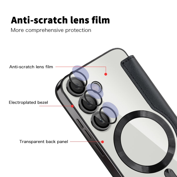 For Samsung Galaxy S24 FE 5G Shield MagSafe RFID Anti-theft Leather Phone Case