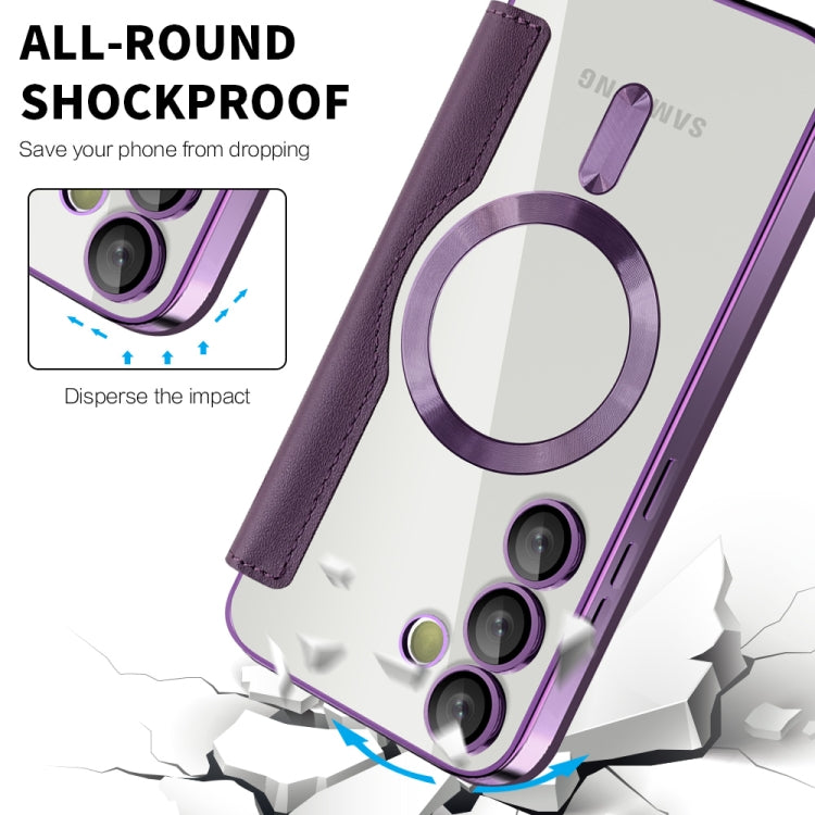 For Samsung Galaxy S24 FE 5G Shield MagSafe RFID Anti-theft Leather Phone Case