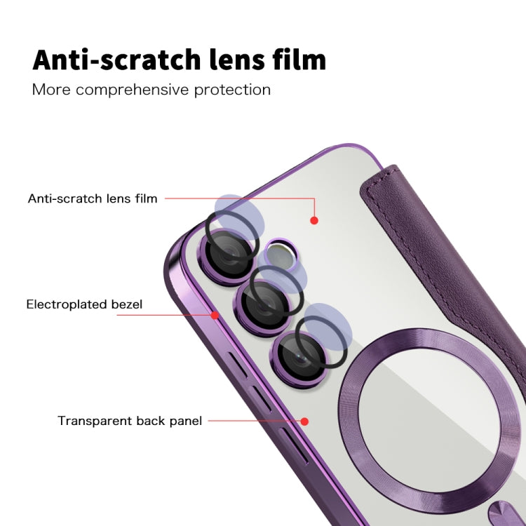 For Samsung Galaxy S24 FE 5G Shield MagSafe RFID Anti-theft Leather Phone Case