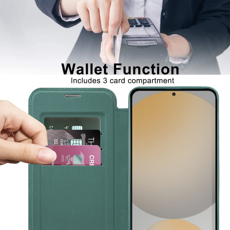 For Samsung Galaxy S24 FE 5G Shield MagSafe RFID Anti-theft Leather Phone Case