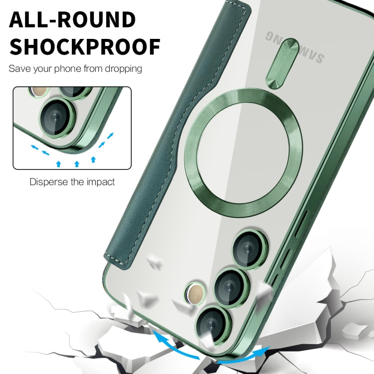 For Samsung Galaxy S24 FE 5G Shield MagSafe RFID Anti-theft Leather Phone Case