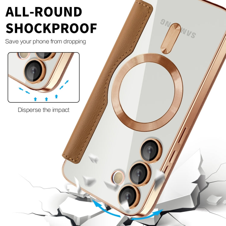 For Samsung Galaxy S24 FE 5G Shield MagSafe RFID Anti-theft Leather Phone Case