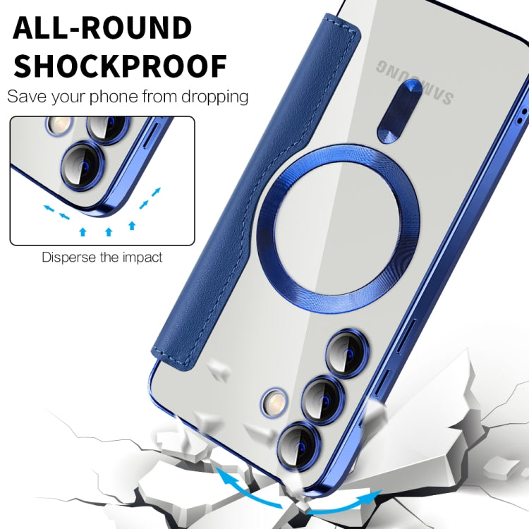 For Samsung Galaxy S25+ 5G Shield MagSafe RFID Anti-theft Leather Phone Case