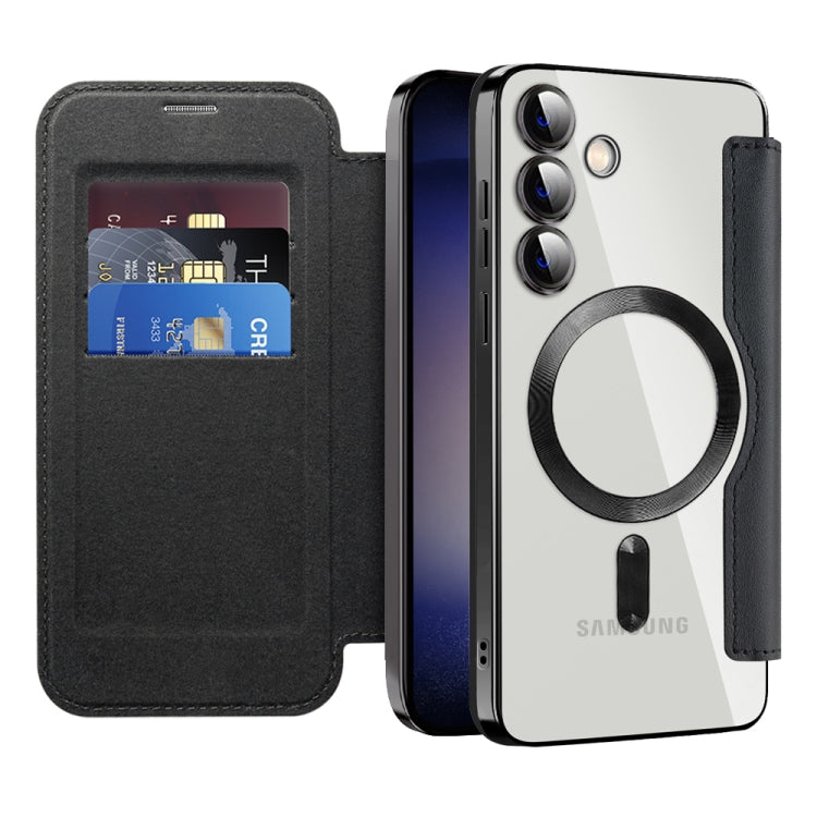 For Samsung Galaxy S25+ 5G Shield MagSafe RFID Anti-theft Leather Phone Case