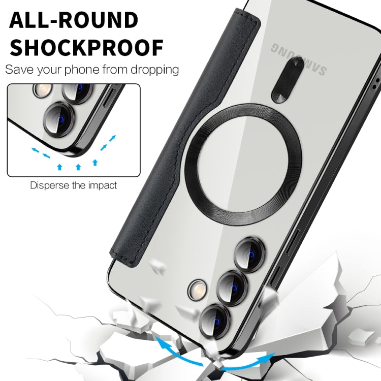 For Samsung Galaxy S25+ 5G Shield MagSafe RFID Anti-theft Leather Phone Case