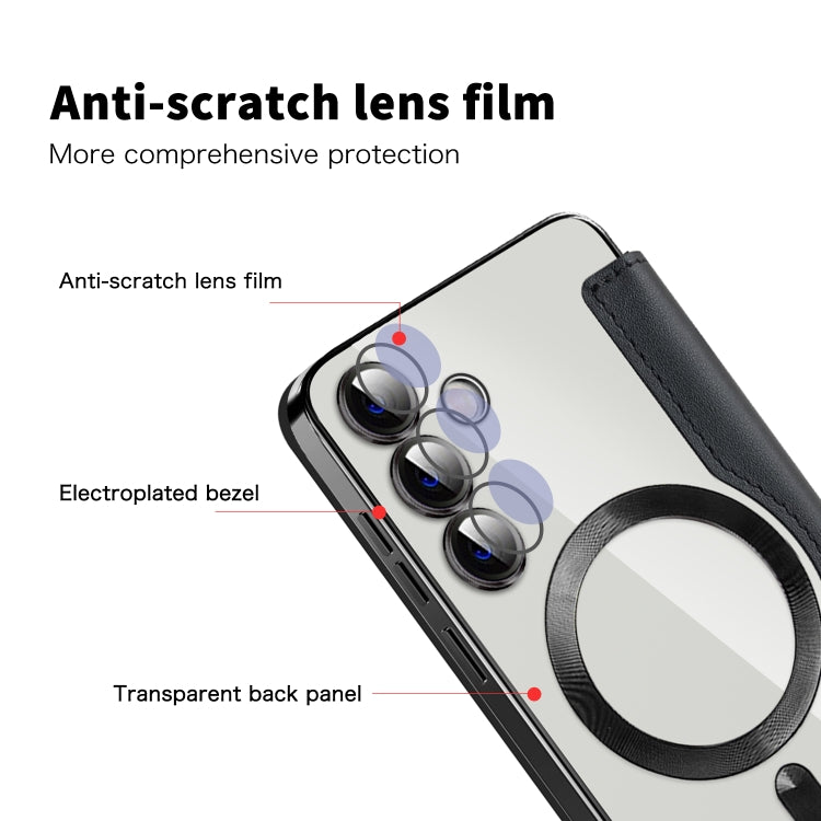 For Samsung Galaxy S25+ 5G Shield MagSafe RFID Anti-theft Leather Phone Case