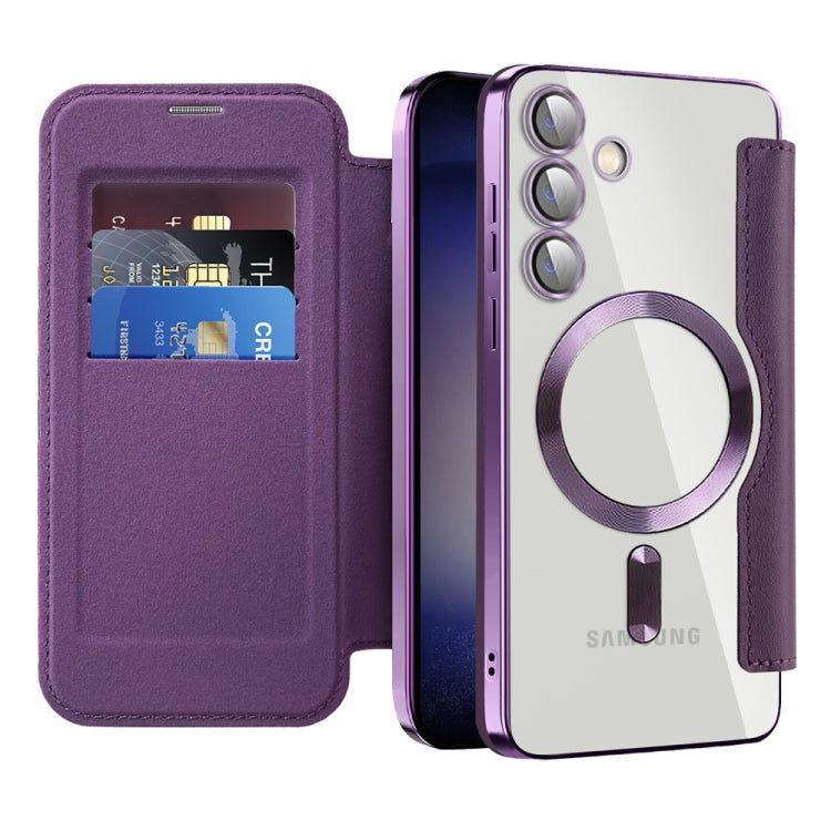 For Samsung Galaxy S25+ 5G Shield MagSafe RFID Anti-theft Leather Phone Case