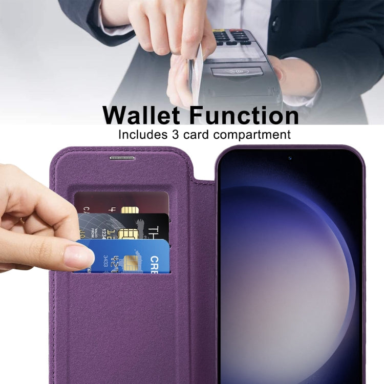 For Samsung Galaxy S25+ 5G Shield MagSafe RFID Anti-theft Leather Phone Case