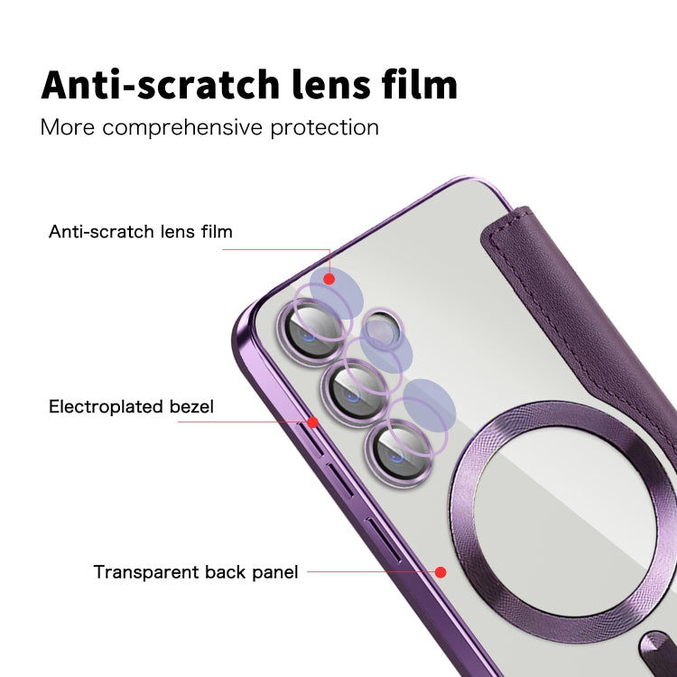 For Samsung Galaxy S25+ 5G Shield MagSafe RFID Anti-theft Leather Phone Case