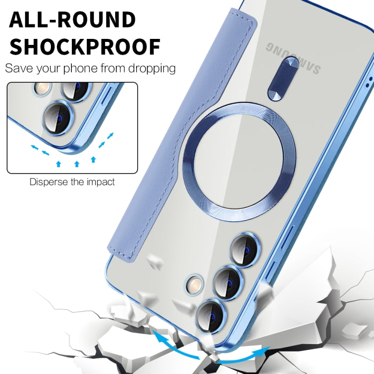 For Samsung Galaxy S25+ 5G Shield MagSafe RFID Anti-theft Leather Phone Case