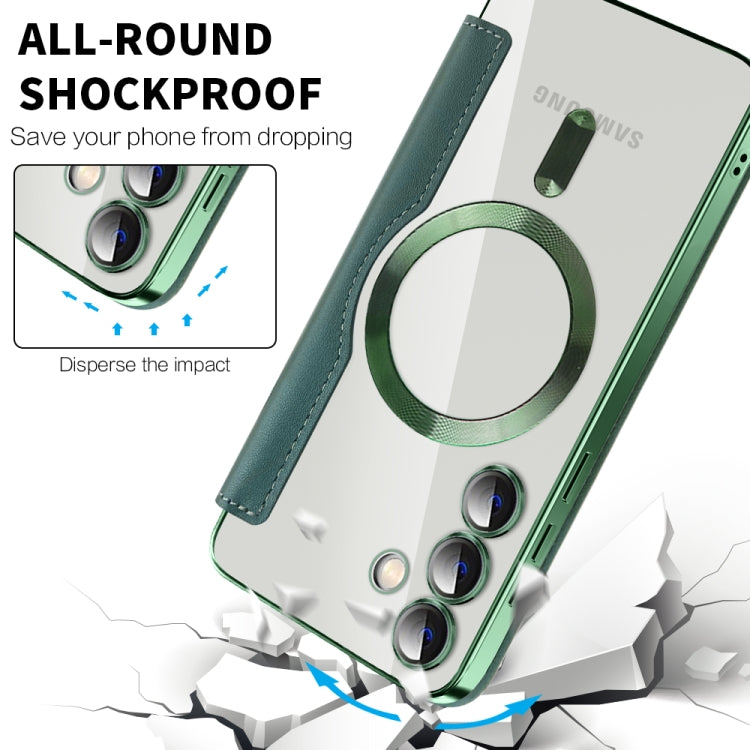 For Samsung Galaxy S25+ 5G Shield MagSafe RFID Anti-theft Leather Phone Case