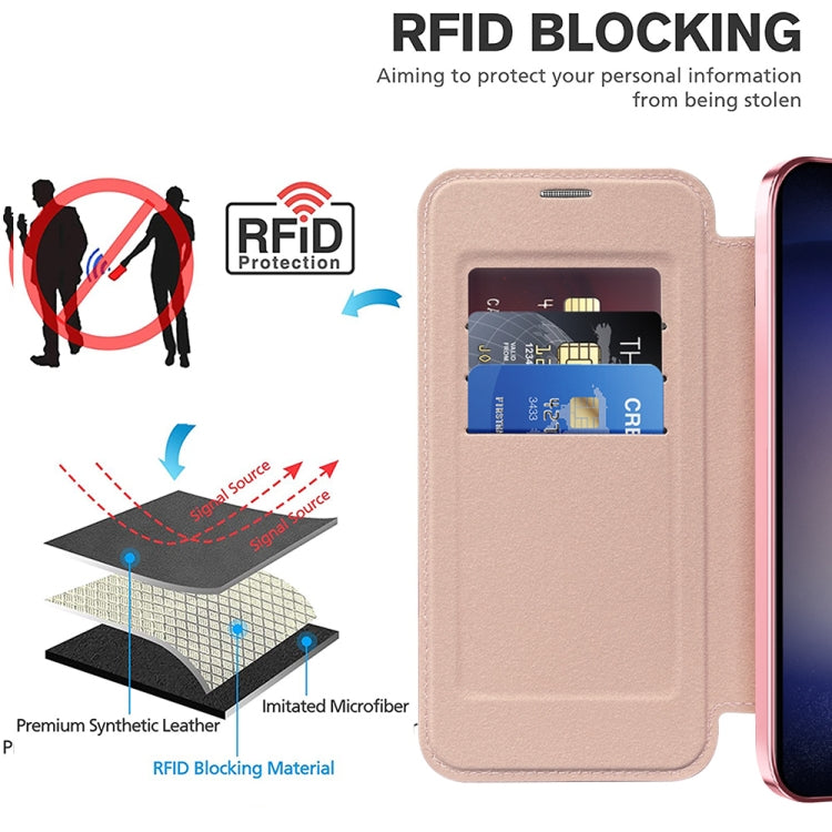 For Samsung Galaxy S25+ 5G Shield MagSafe RFID Anti-theft Leather Phone Case