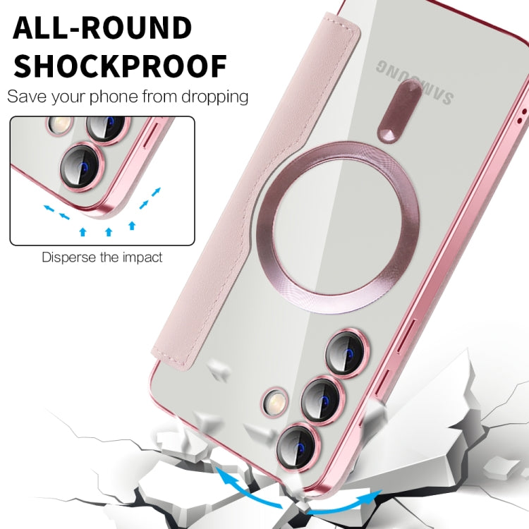 For Samsung Galaxy S25+ 5G Shield MagSafe RFID Anti-theft Leather Phone Case
