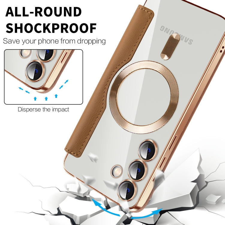 For Samsung Galaxy S25+ 5G Shield MagSafe RFID Anti-theft Leather Phone Case