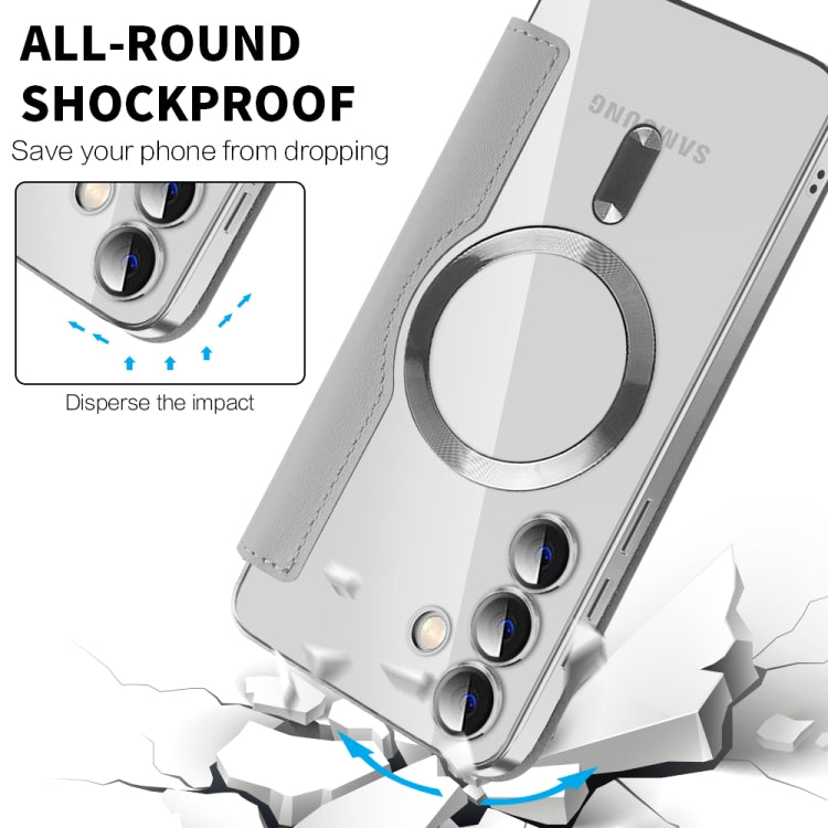 For Samsung Galaxy S25+ 5G Shield MagSafe RFID Anti-theft Leather Phone Case