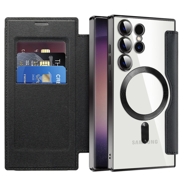 For Samsung Galaxy S25 Ultra 5G Shield MagSafe RFID Anti-theft Leather Phone Case